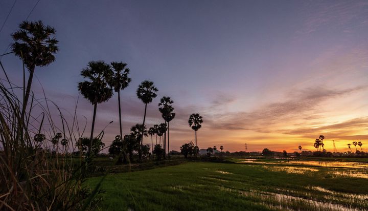 Sonnenuntergang in Kambodscha